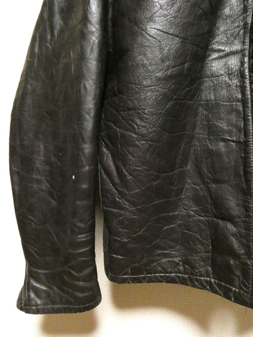 60-70sヴィンテージ！五角形TALON＆逆ハの字！シングルライダース濃茶