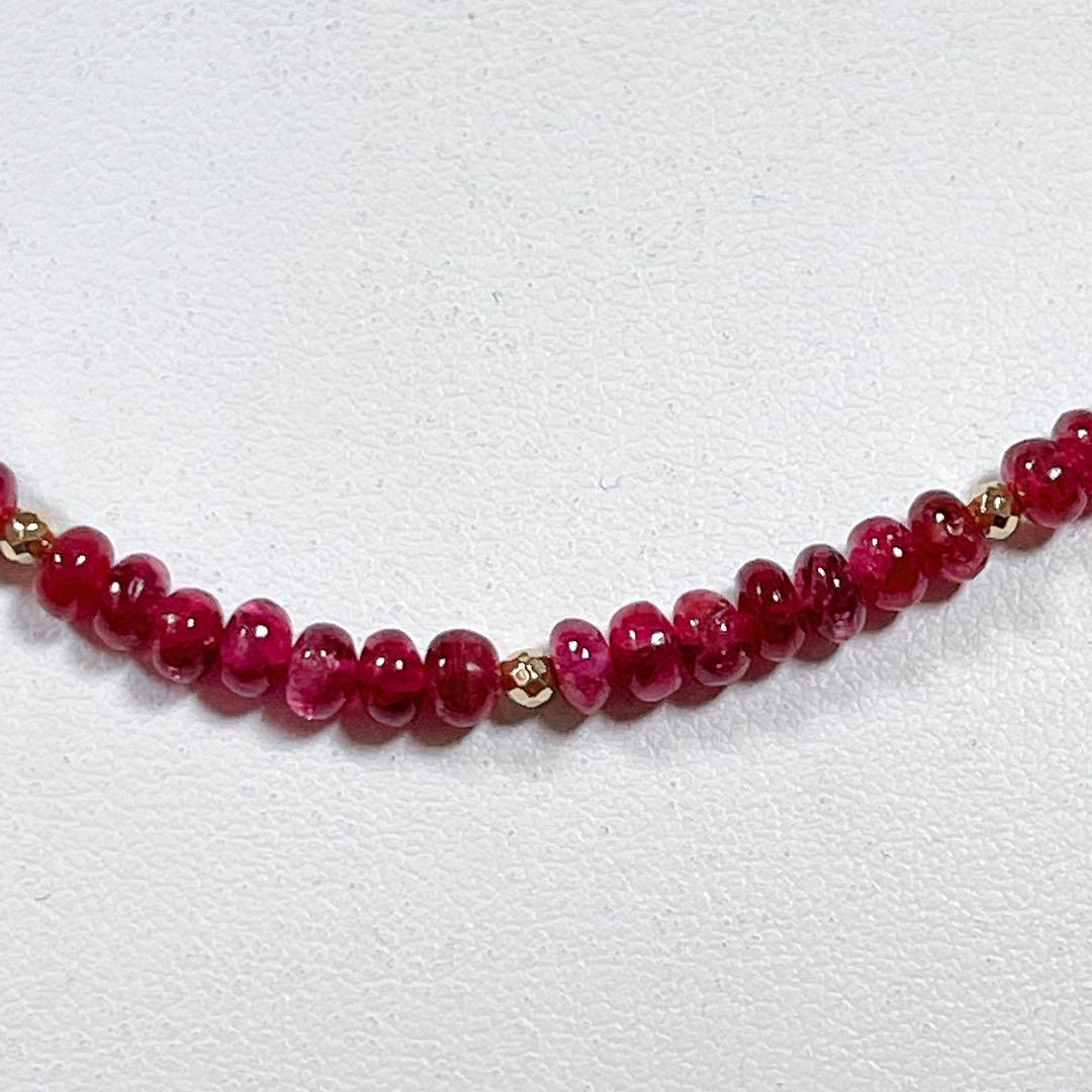 k182ミリミラーボール入りレットスピネルネックレスNO25-1345