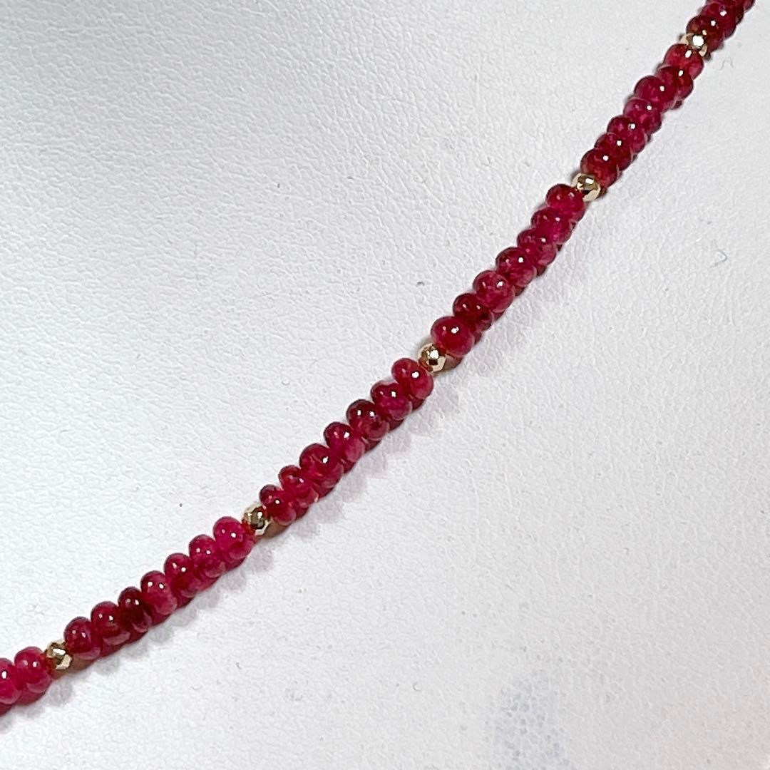 k182ミリミラーボール入りレットスピネルネックレスNO25-1345