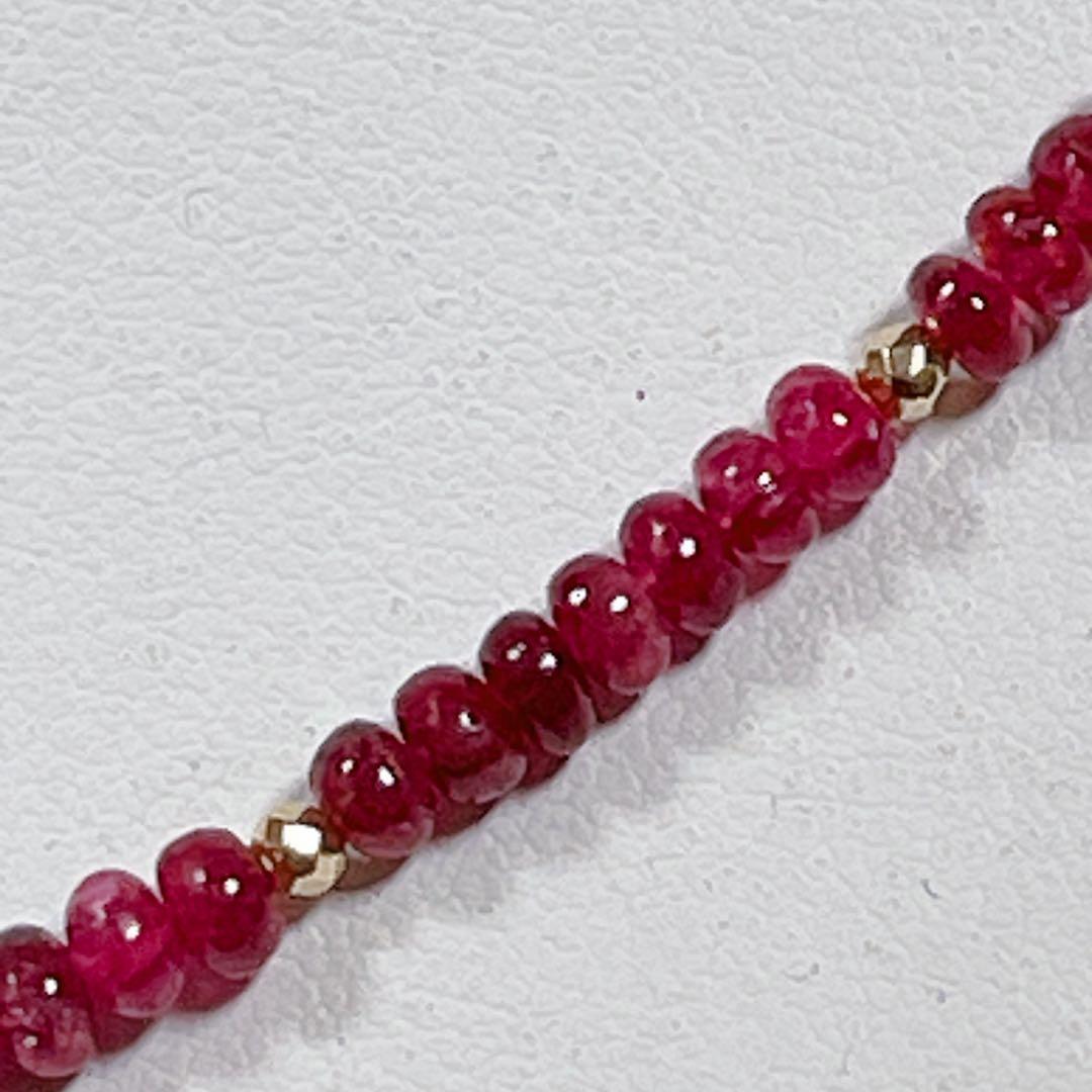 k182ミリミラーボール入りレットスピネルネックレスNO25-1345