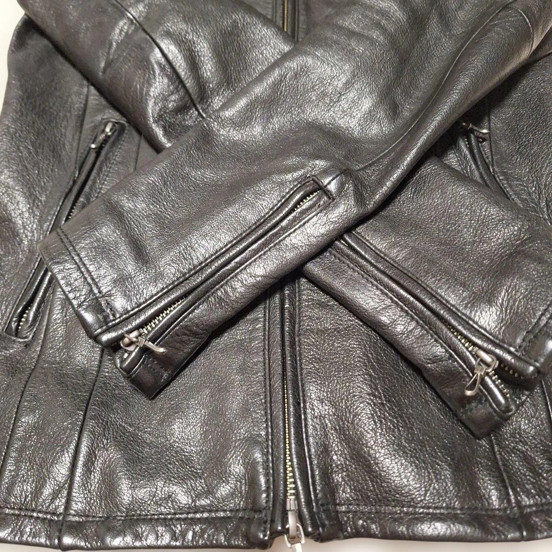 FUGA 　ゴートレザー　 シングルライダース 黒　サイズ46