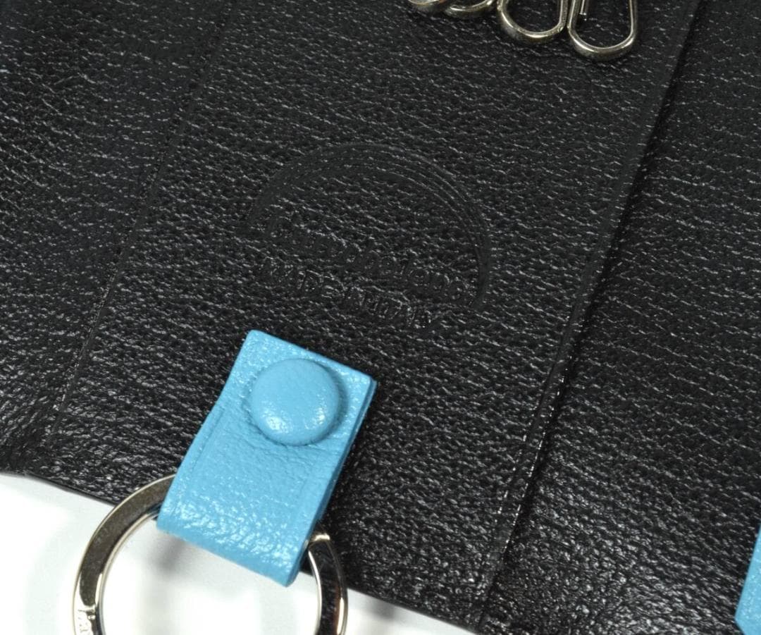 未使用 ラルコバレーノ 山羊革 レザーキーケース 5連 ブラック イタリア製