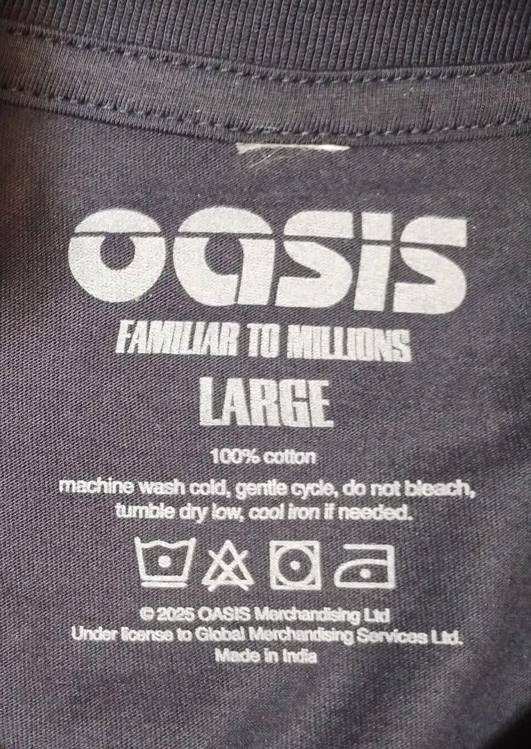 オアシス Familiar To Millions FC限定 25周年 Tシャツ