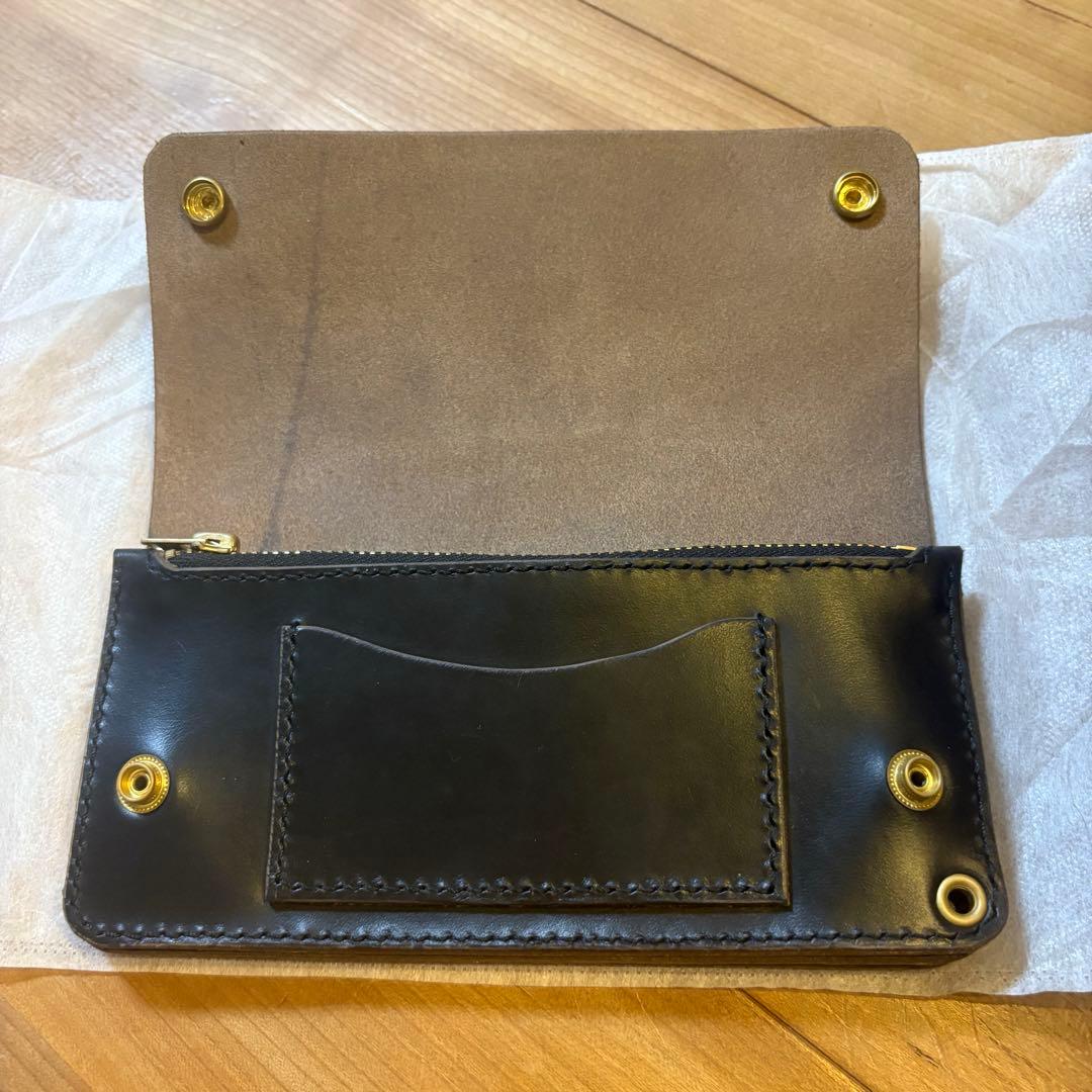 トラッカーウォレット　ロング　クロムエクセル　3層　小判カン付　茶芯