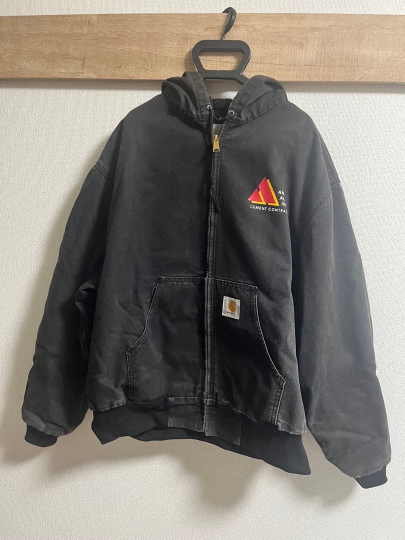 希少　カーハート　アクティブジャケット　企業ロゴ