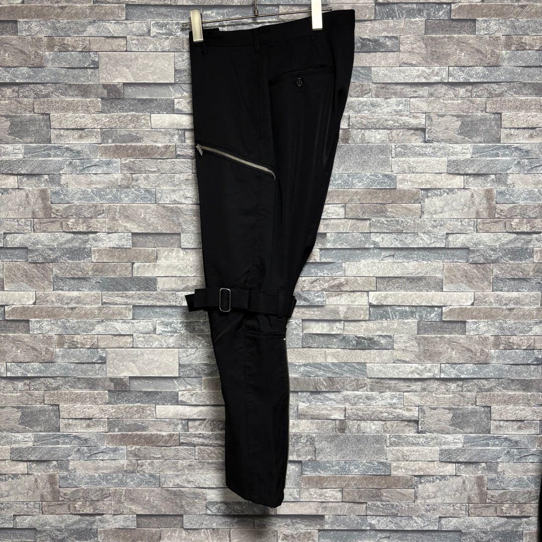 【sulvam】ウールギャバジン サルエルボンテージパンツ ブラック/M