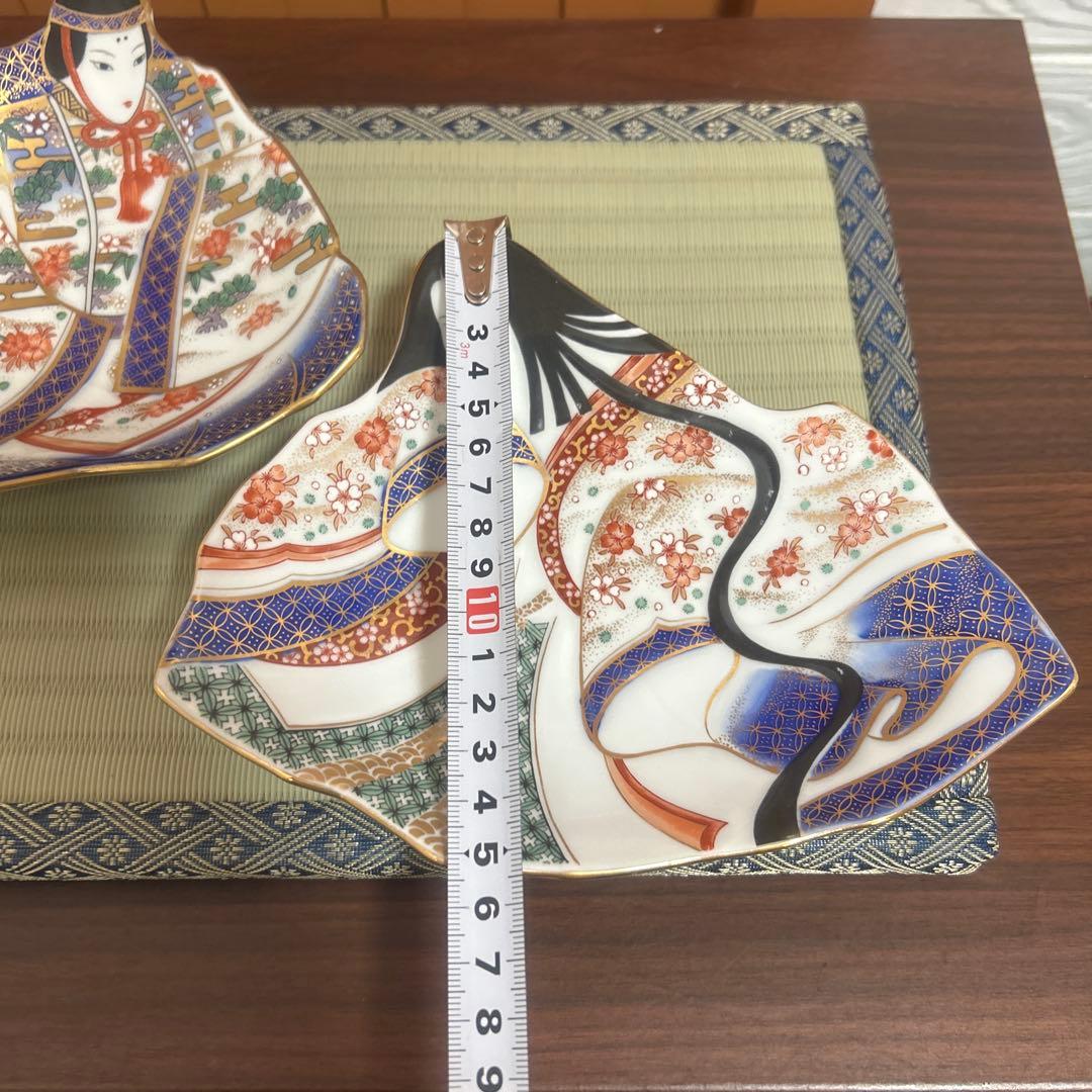 希少 お雛様 有田焼 賞美堂 其泉 きせん 飾皿 絵皿 お姫様 夫婦雛 2枚