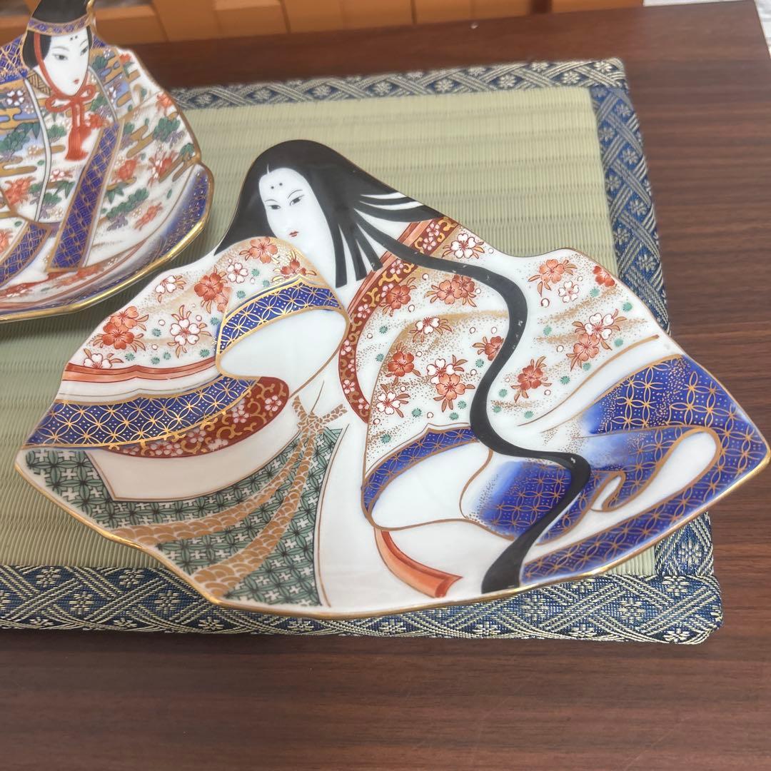 希少 お雛様 有田焼 賞美堂 其泉 きせん 飾皿 絵皿 お姫様 夫婦雛 2枚