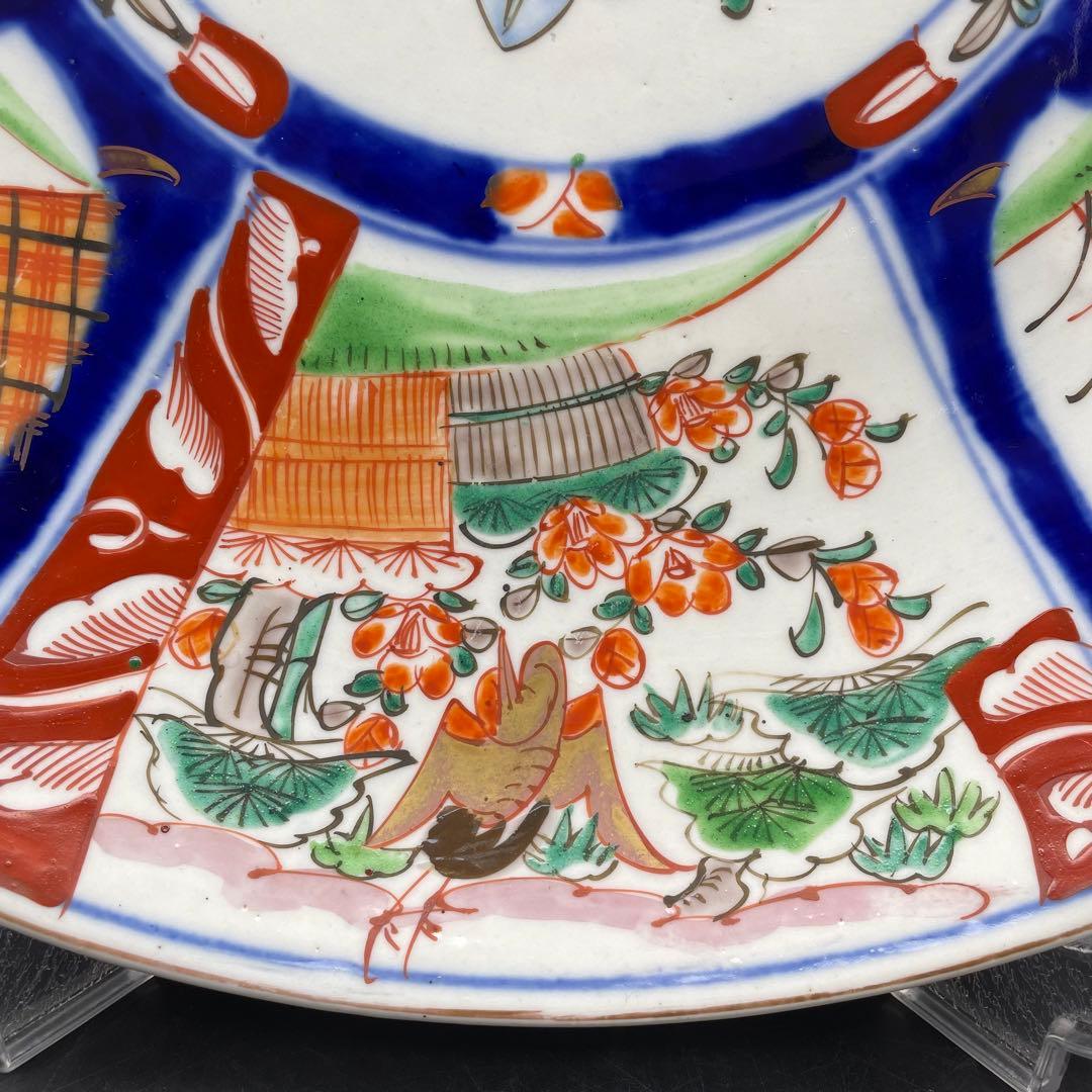 伊万里・有田焼　明治時代　色絵大皿　金彩　飾り皿　40cm