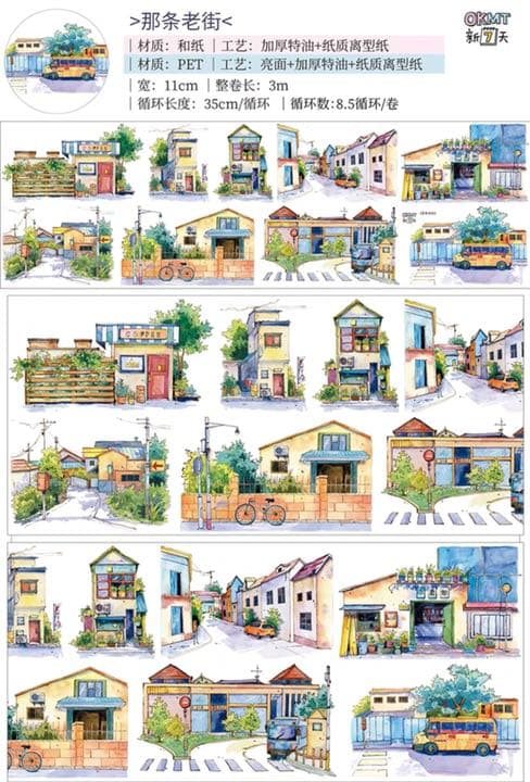 新七天　那条老街　PETマスキングテープ　マステ