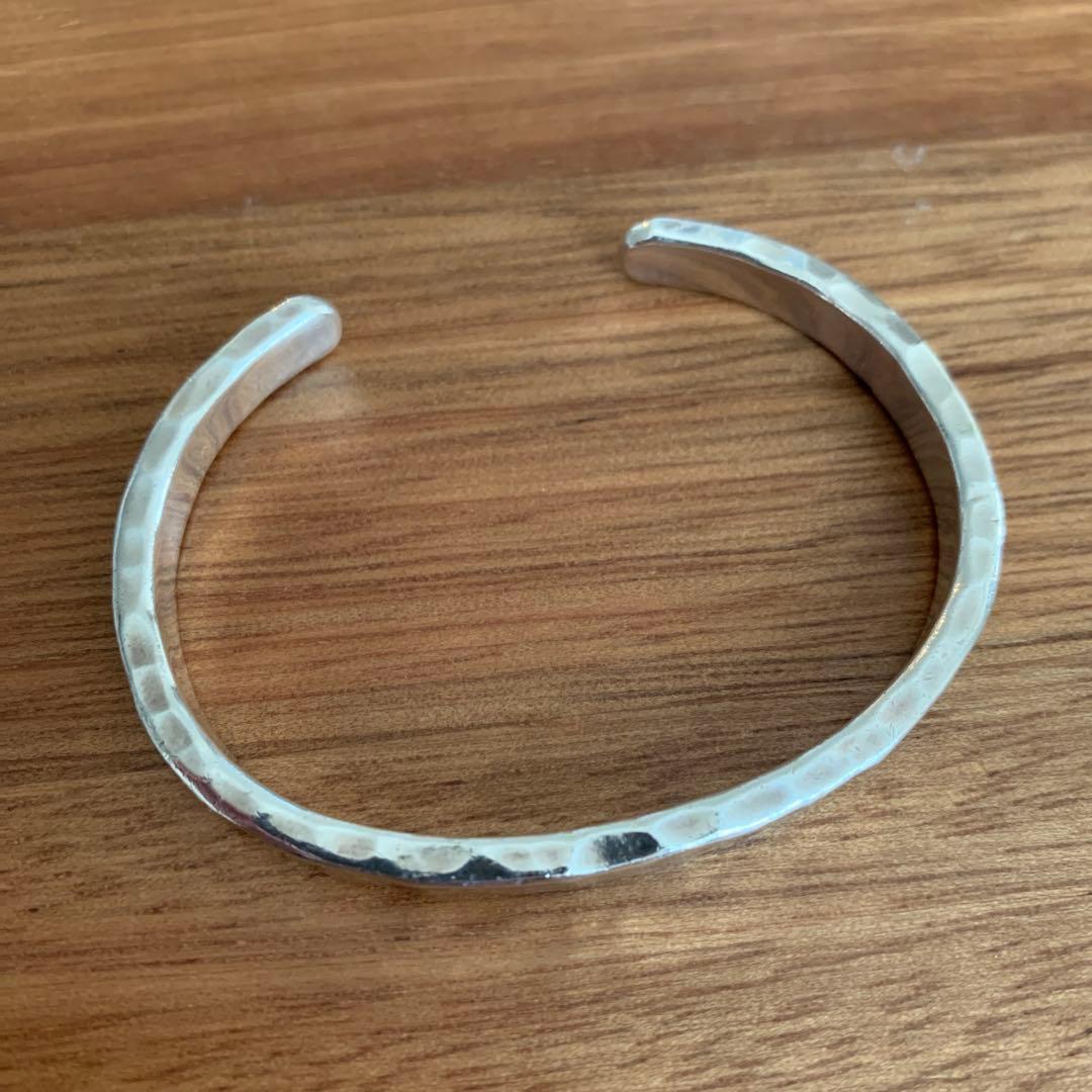 美品　市松　ベルーリア　5mmバングル　シルバー980 刻印なし