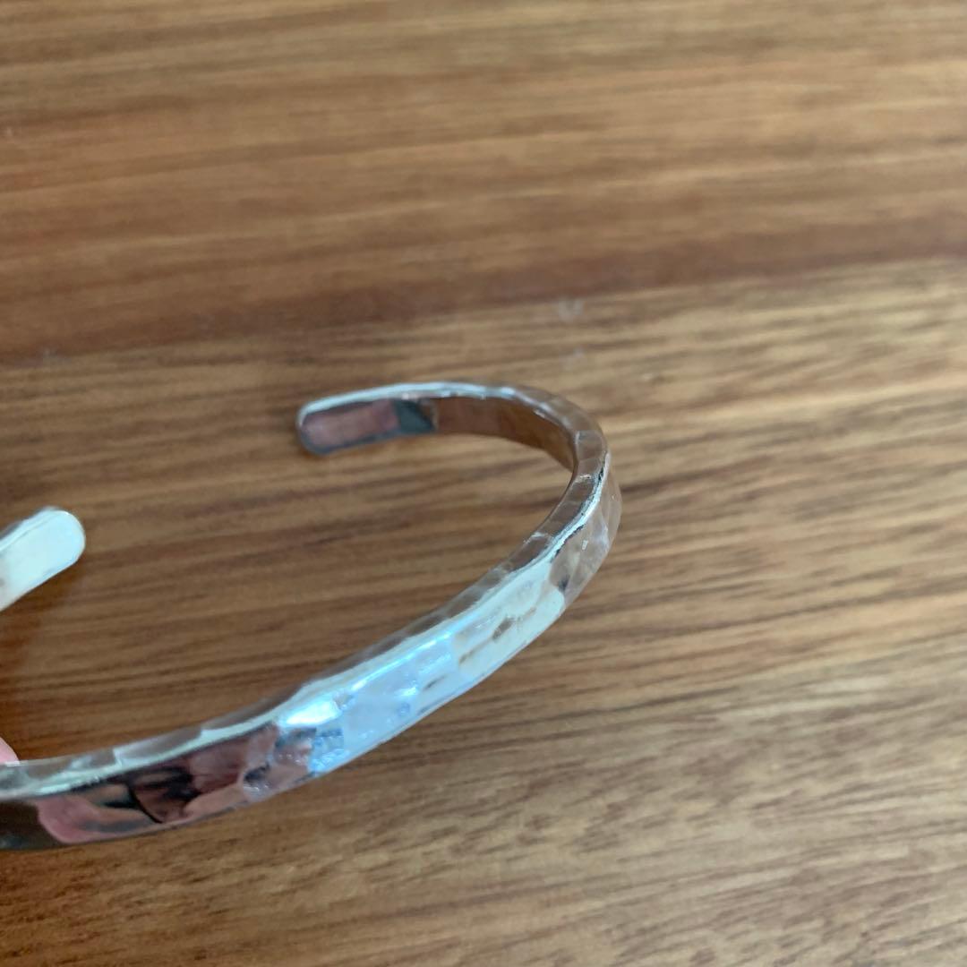 美品　市松　ベルーリア　5mmバングル　シルバー980 刻印なし