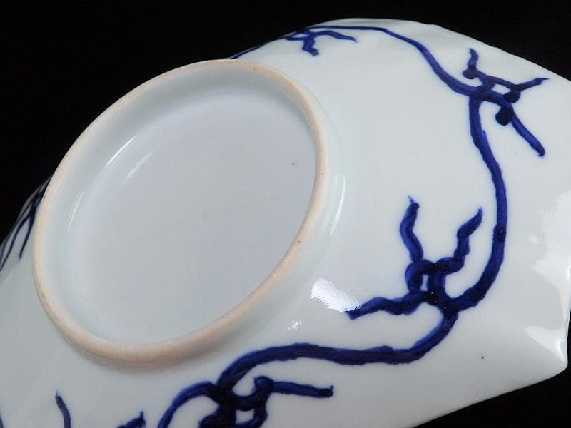 古伊万里　色絵　宝尽くし　熨斗型変形皿　２枚　E348AS-fbji