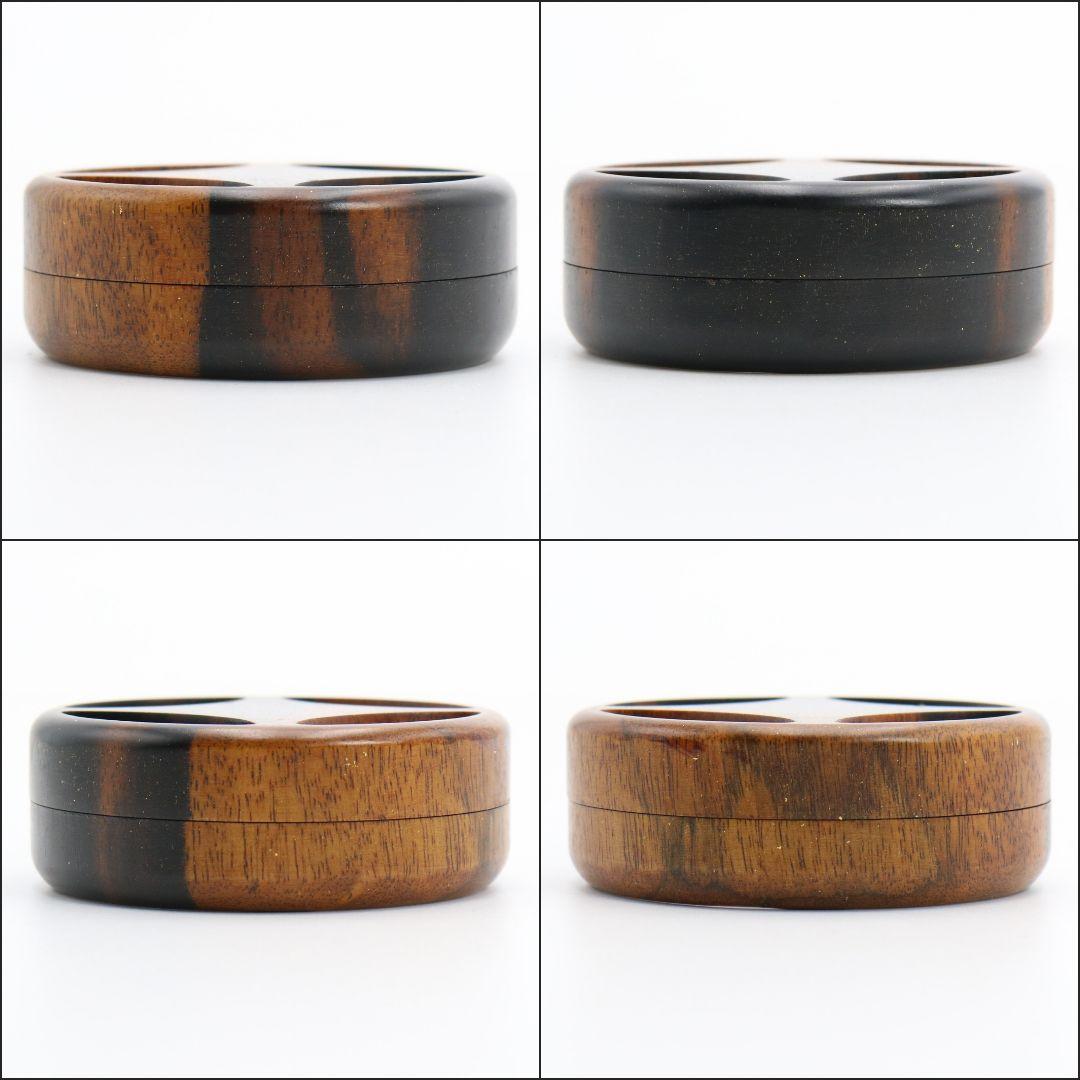 宗隆作 黒柿七宝香合 茶道具 共箱　AZ69　N5