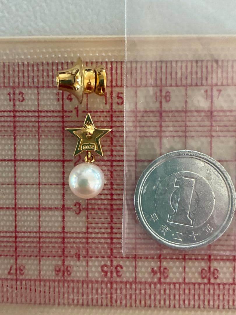 年末セール☆パール綺麗♡【美品】ミキモト K18 あこや　ダイヤモンド 星　ピン
