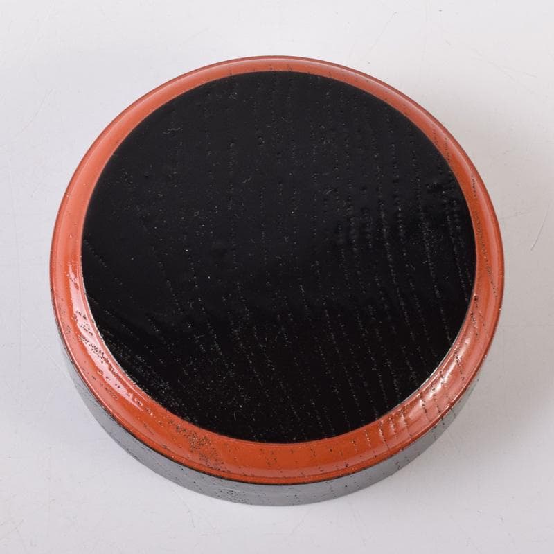 茶道具　西大寺　日の丸茶入　松本実道書付　共布共箱　V　8230