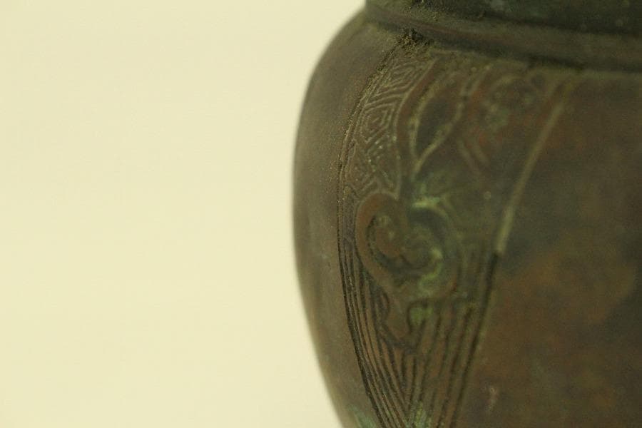 古銅 宣徳年製 香炉 火入 揃 二件(A630)