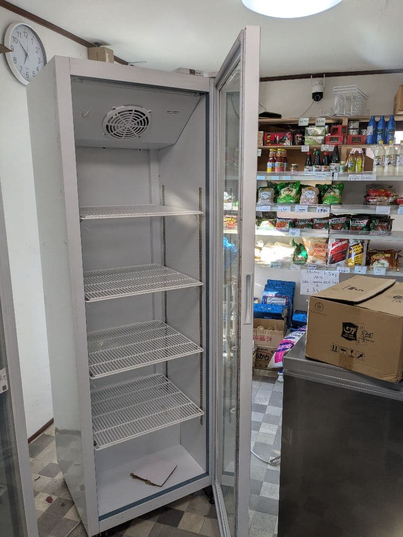 JCM ガラス冷蔵庫 5棚 スリムデザイン