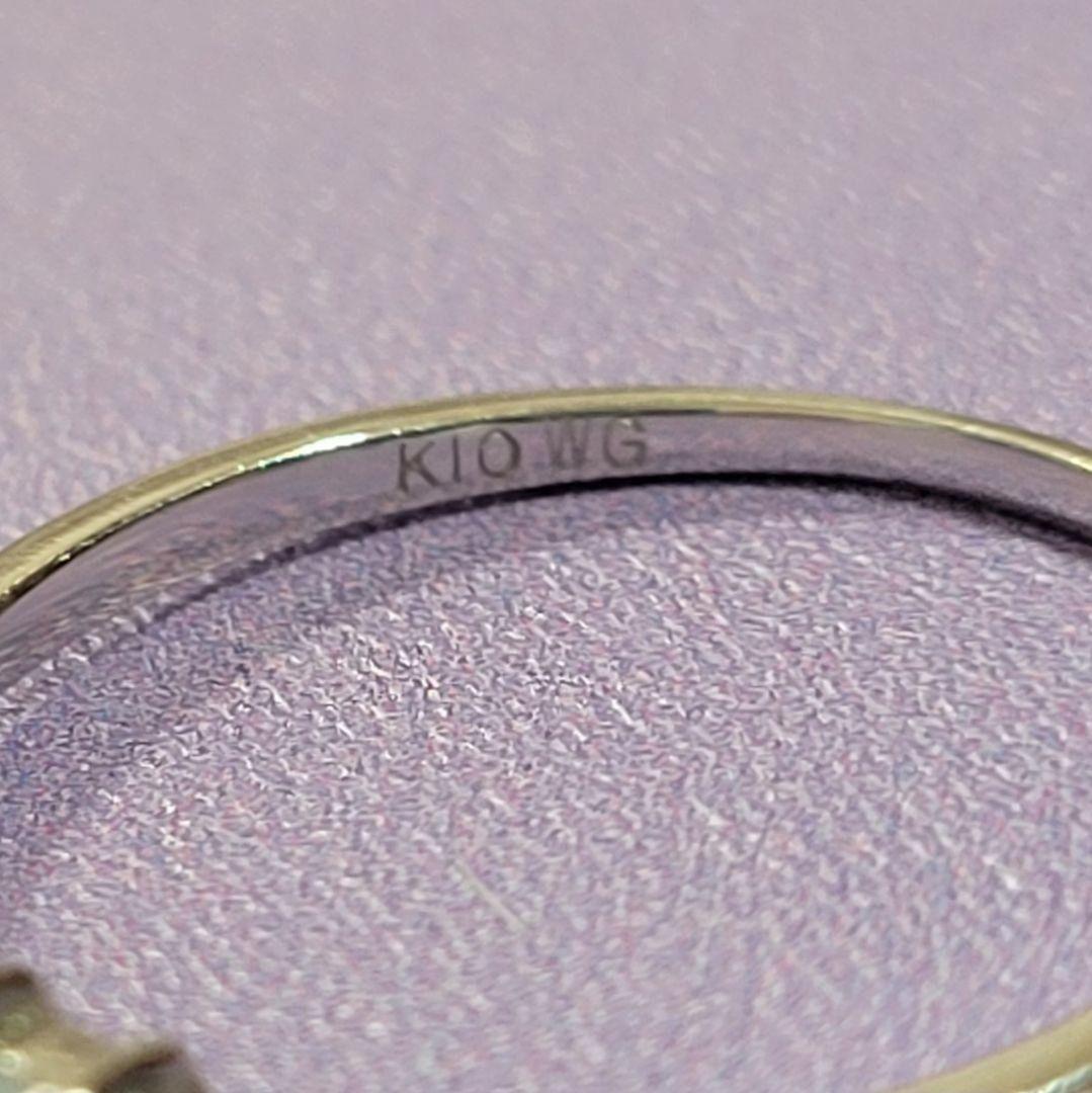 K10ホワイトゴールド オパールマーキスカット アンティーク風ミル打ちリング