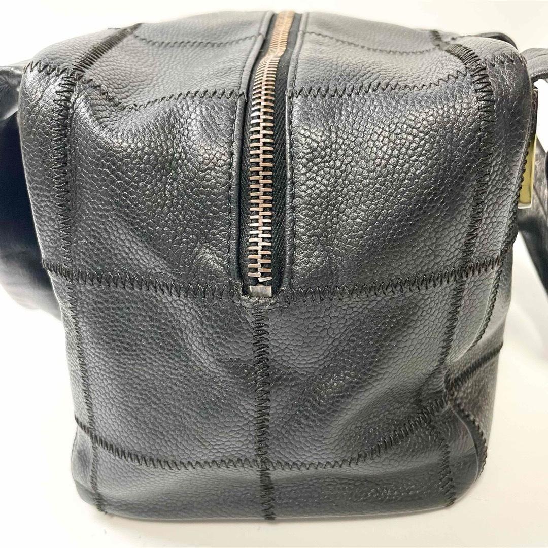 sigeta19シャネル　キャビアスキン　チョコバー　ハンド　ミニボストン