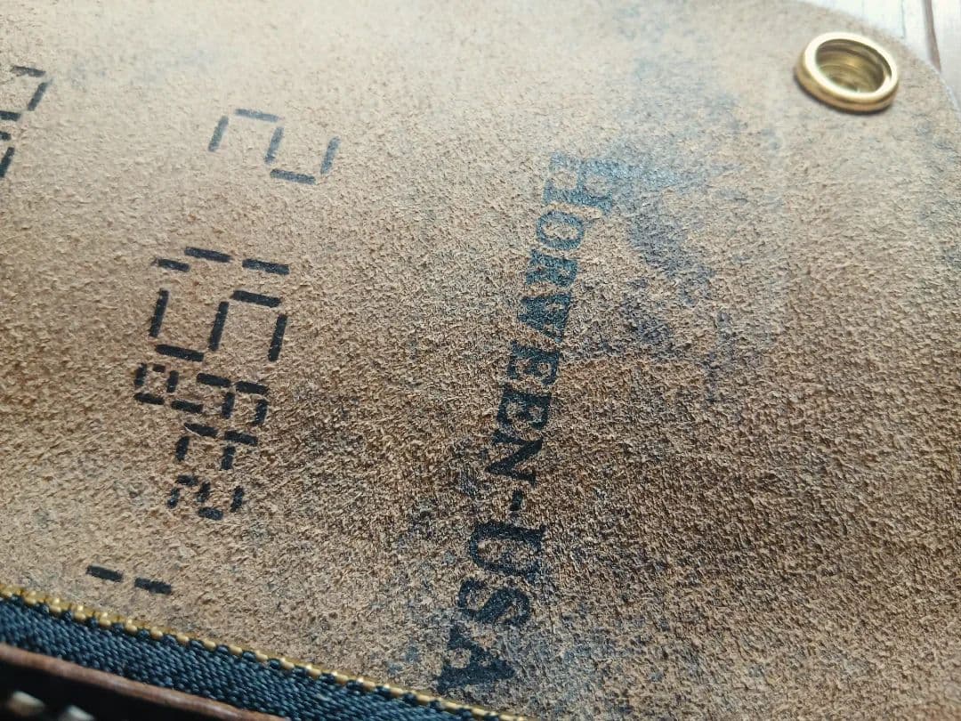 Middleトラッカーウォレット　クロムエクセルレザー　スタンプ　茶芯