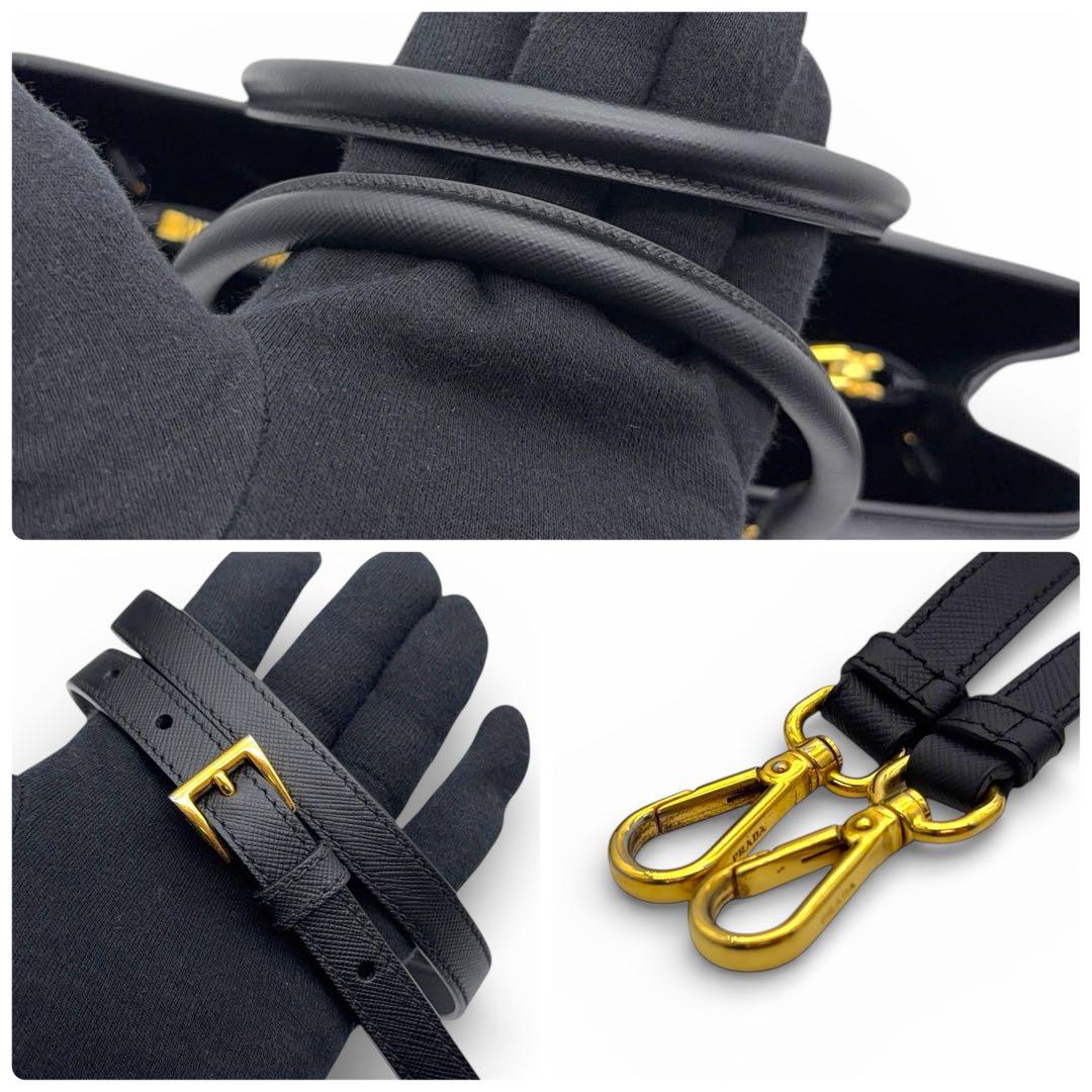 PRADA プラダ サフィアーノ ガレリア ２WAY ハンドバッグ ブラック