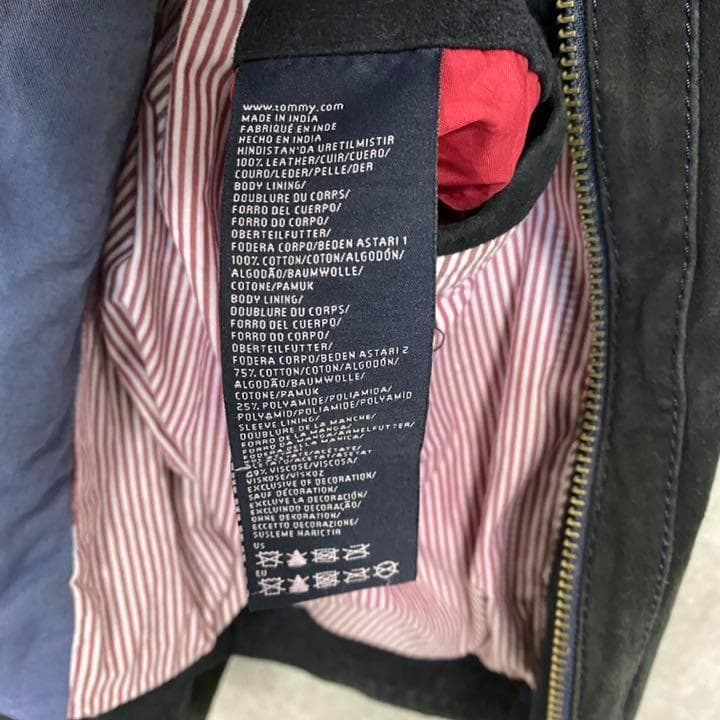 レアvintage《トミーヒルフィガー》レザージャケット/メンズ L〜XL