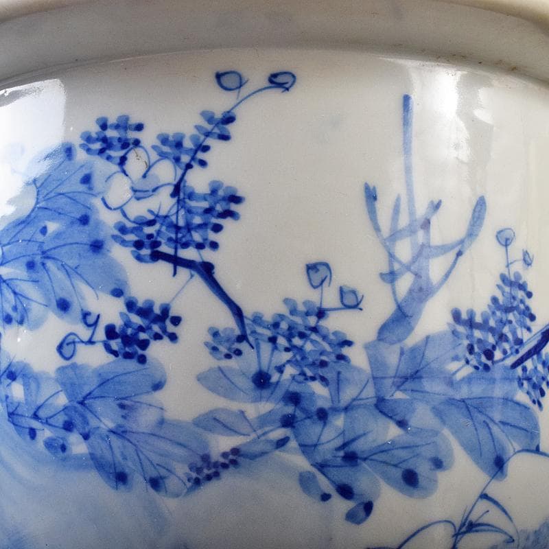 瀬戸焼　古瀬戸　花草文　三つ足植木鉢　蘭鉢　V　R8265