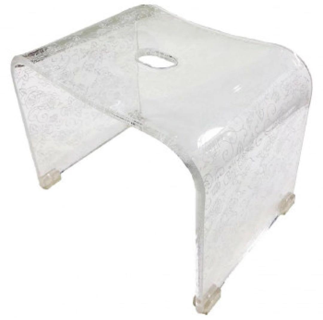 新品◎ アクリル　バスチェア　クリアローズ　L センコー　お風呂　椅子