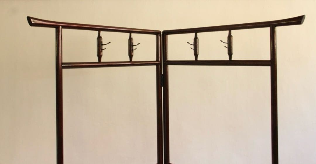 衣紋かけ　パーテーション　間仕切　鶴　古道具　古家具　アンティーク　ビンテージ