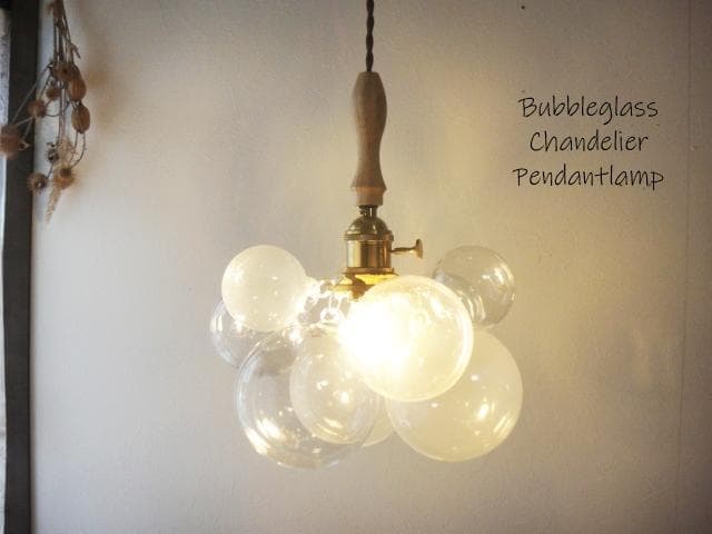 ＭＩＬＫ　バブルガラスペンダントランプ白×クリアNA