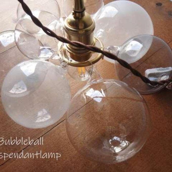 ＭＩＬＫ　バブルガラスペンダントランプ白×クリアNA