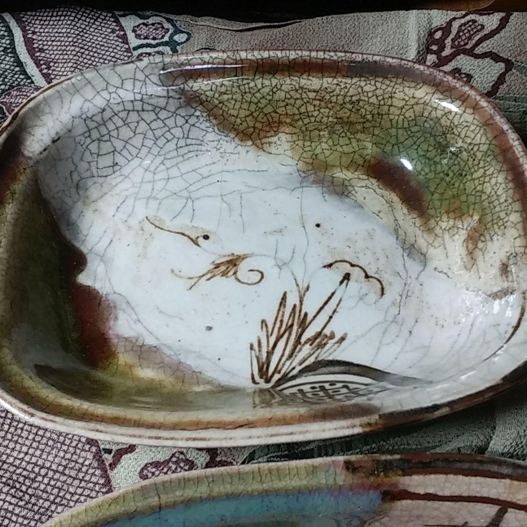 レトロ　手描き　角鉢　５客