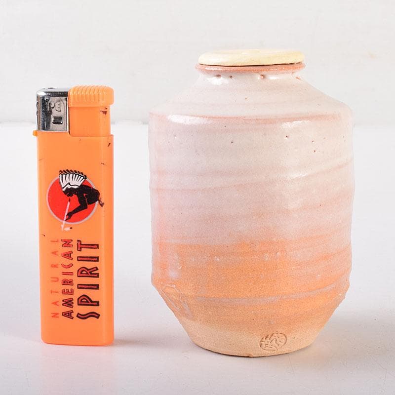 茶道具　萩焼　江月窯　肩衝茶入　在銘　共箱　V　6896