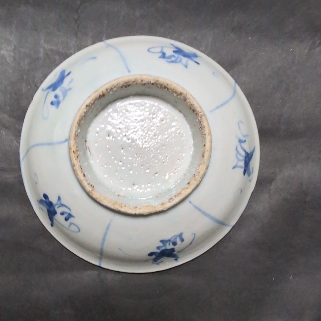 李朝染付福字文皿　李朝青白磁染付皿　李朝染付皿　李朝青花皿　李朝白磁皿