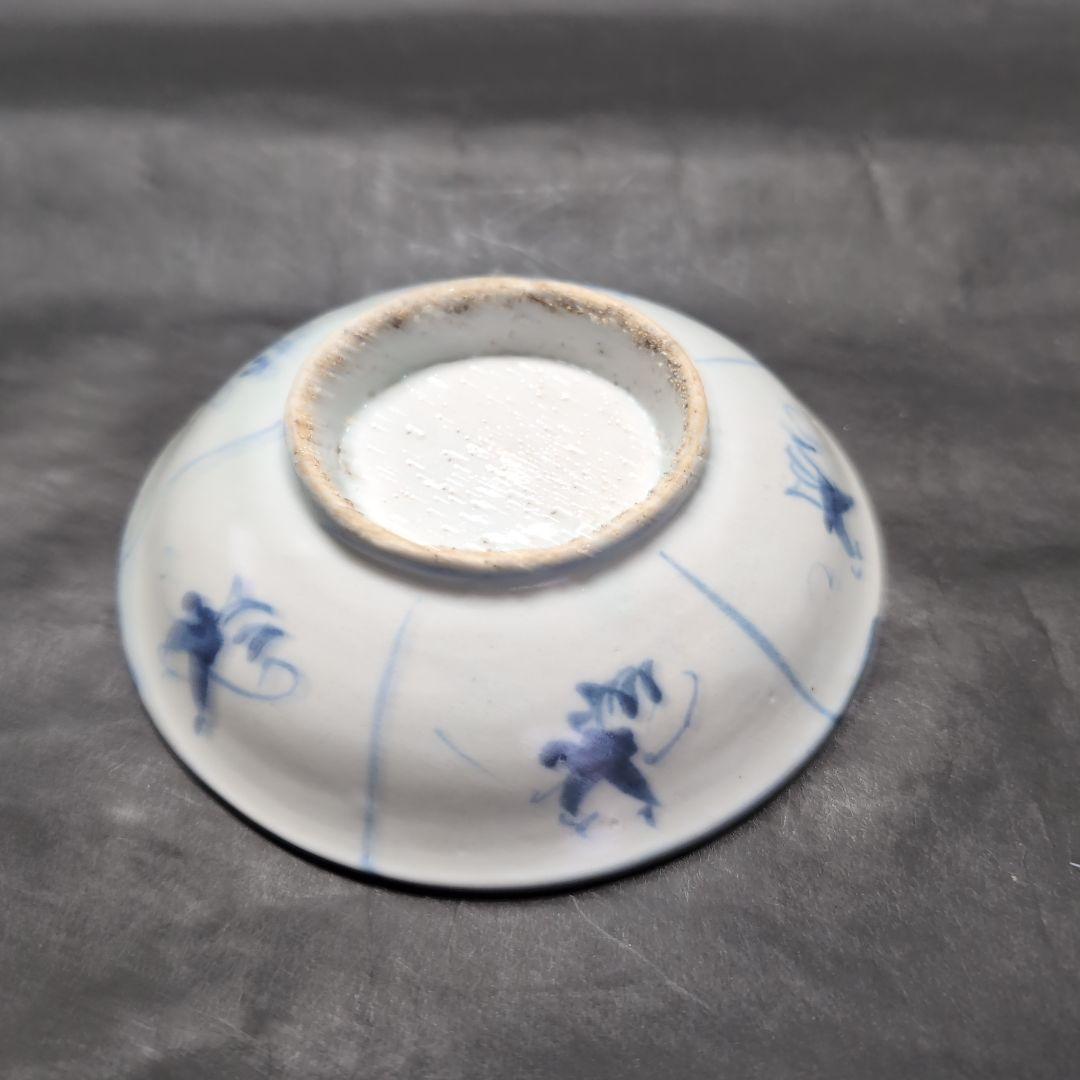 李朝染付福字文皿　李朝青白磁染付皿　李朝染付皿　李朝青花皿　李朝白磁皿