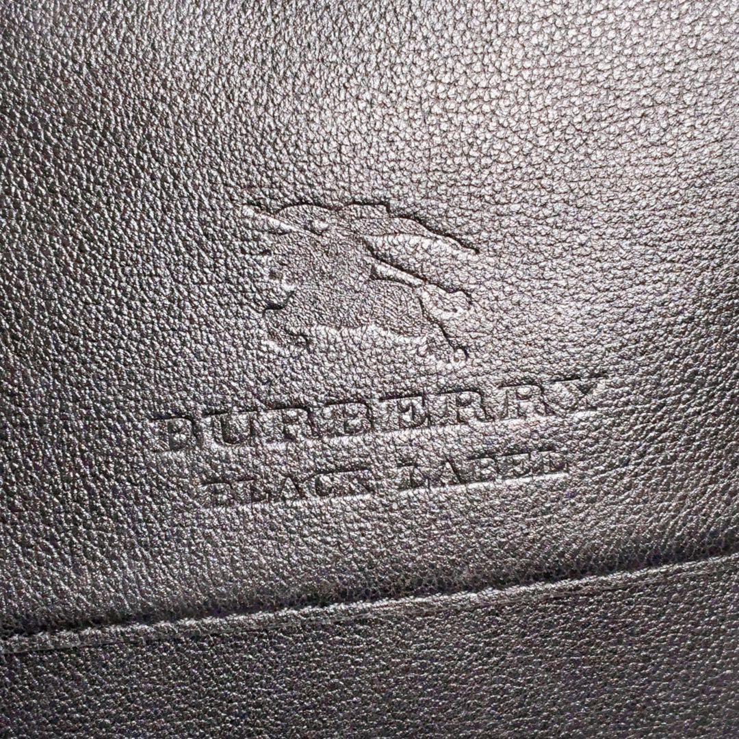 BURBERRY BLACK LABEL ショルダーバッグ 黒 ビジネス レザー
