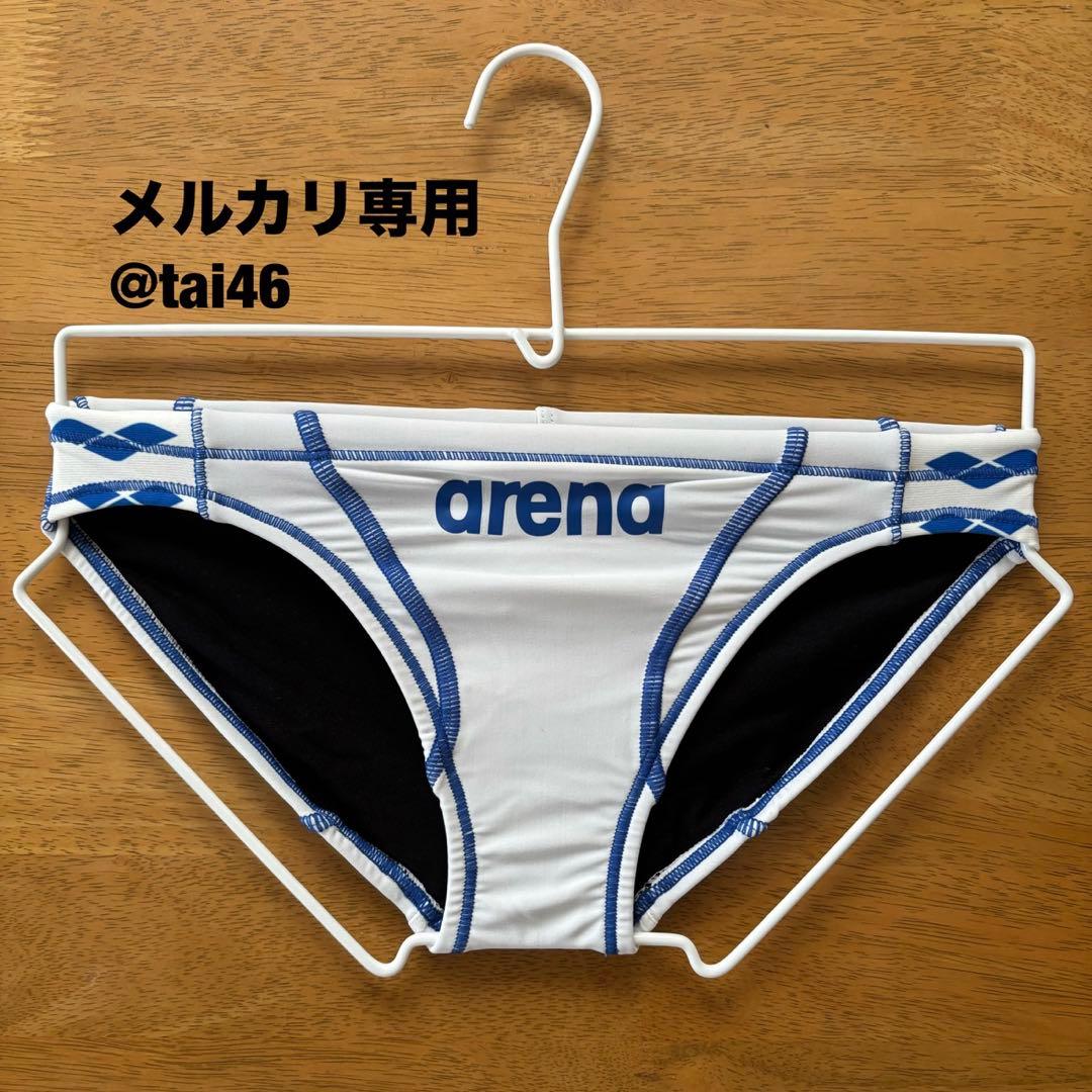 arena(アリーナ)競泳水着　ホワイト×ブルー　Vパン・競パン　S