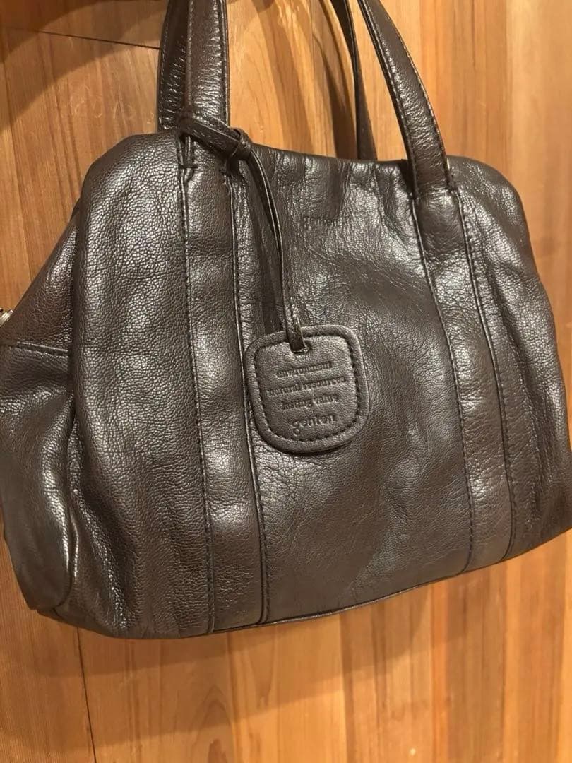 genten ゴートベーシック 2WAYボストンバッグ ダークブラウン