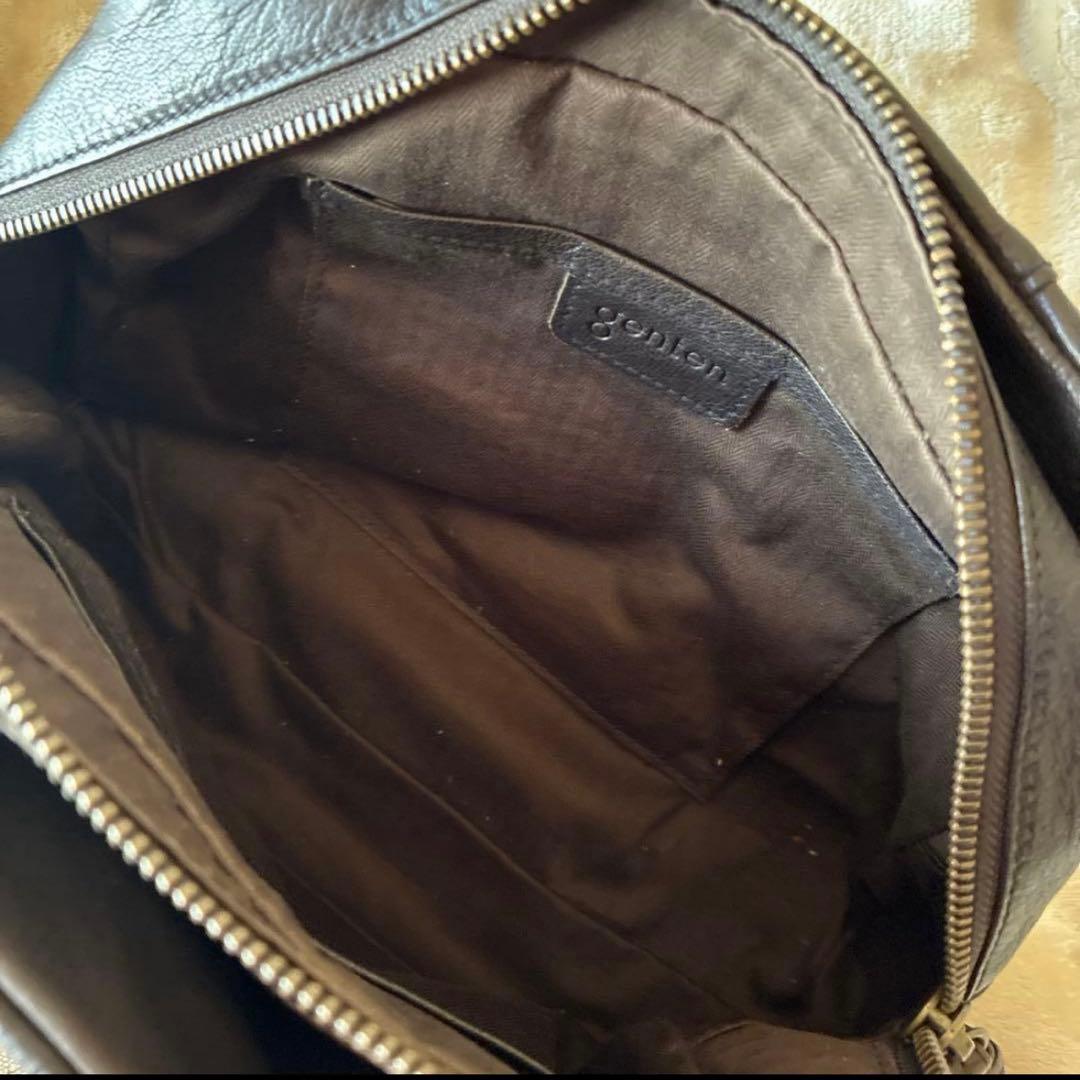 genten ゴートベーシック 2WAYボストンバッグ ダークブラウン