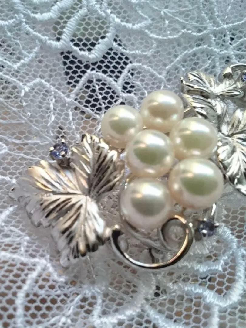 本真珠 アコヤ真珠 ブローチ 帯留め パール silver　Alicia様