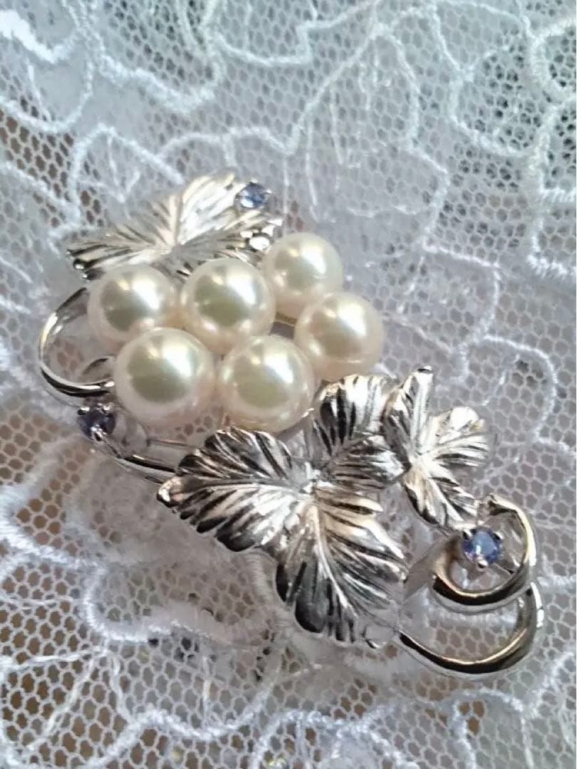 本真珠 アコヤ真珠 ブローチ 帯留め パール silver　Alicia様