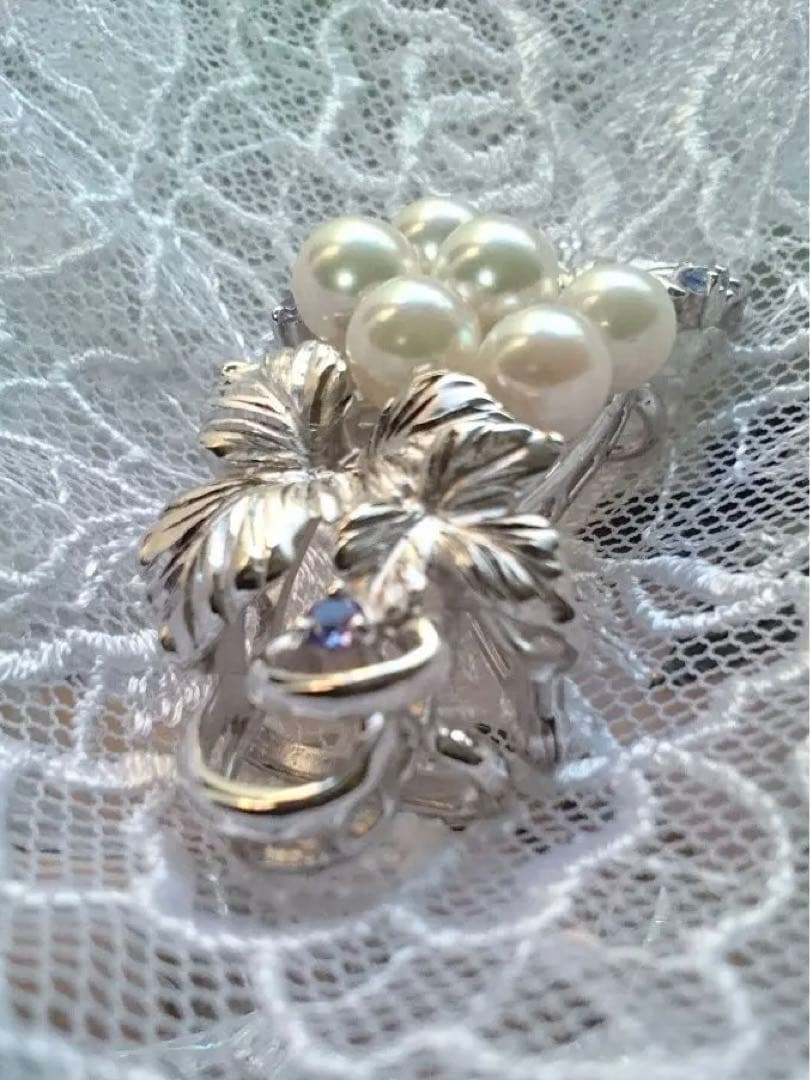 本真珠 アコヤ真珠 ブローチ 帯留め パール silver　Alicia様