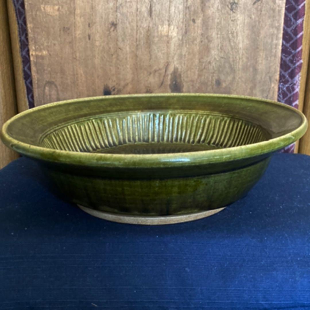 古織部　　鎬手波千鳥深鉢