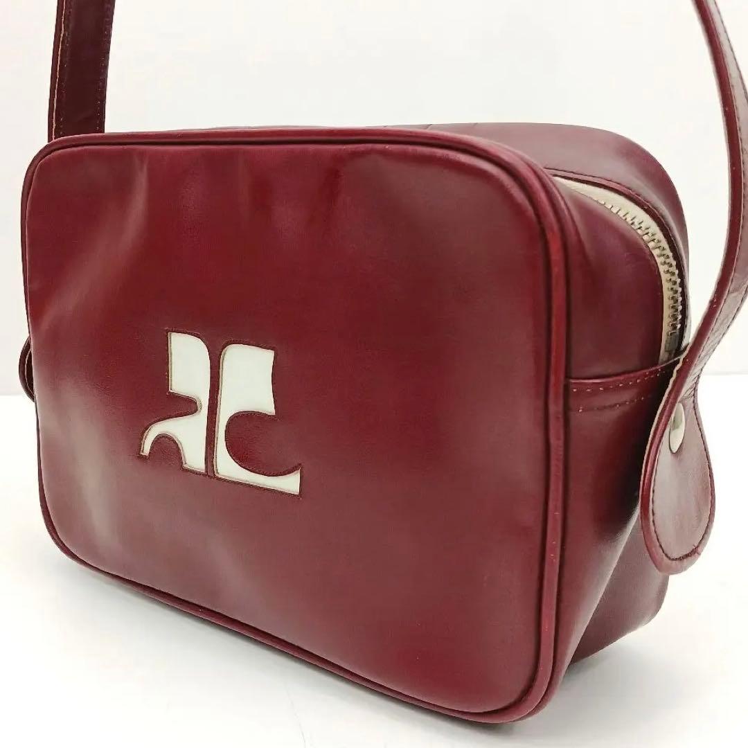 ✨良品✨クレージュ ヴィンテージ ショルダーバック ワインレッド