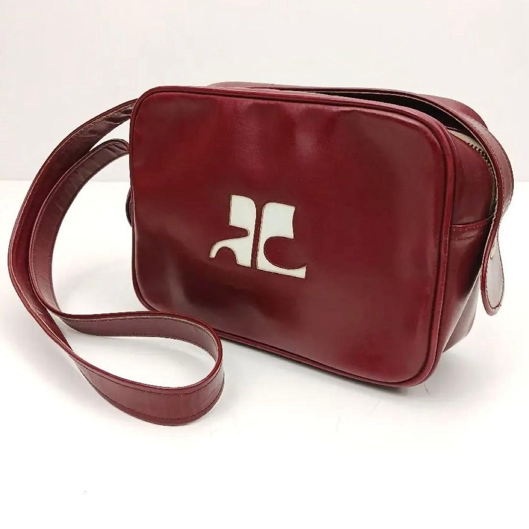 ✨良品✨クレージュ ヴィンテージ ショルダーバック ワインレッド