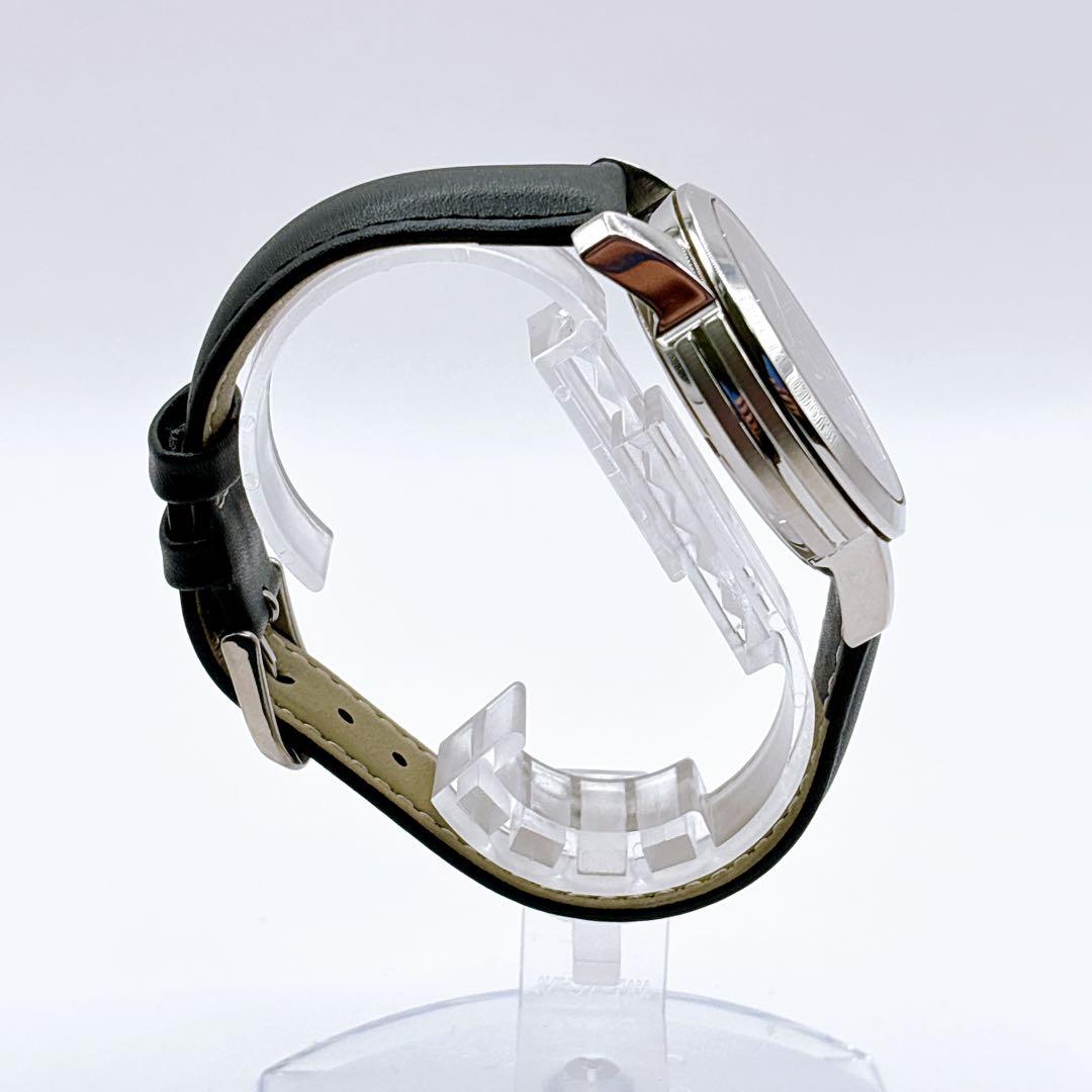 稼働品 TISSOT PRC200 ブラック デイト メンズ 腕時計 革ベルト