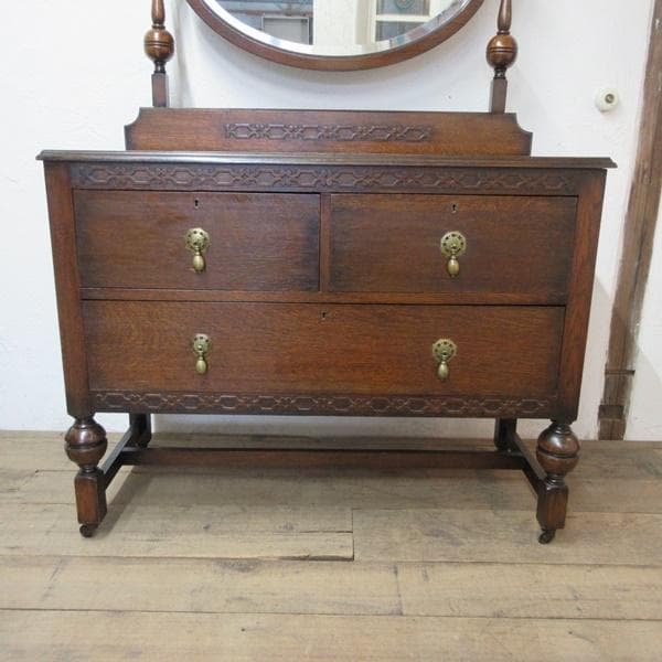 イギリス アンティーク 家具 ドレッシングチェスト ドレッサー 鏡台 6131e
