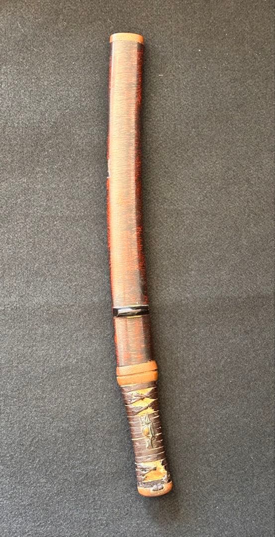 脇差時代拵え　残欠刃引合法カット品　日本刀　本歌　玉鋼日本刀　長さ約45cm A