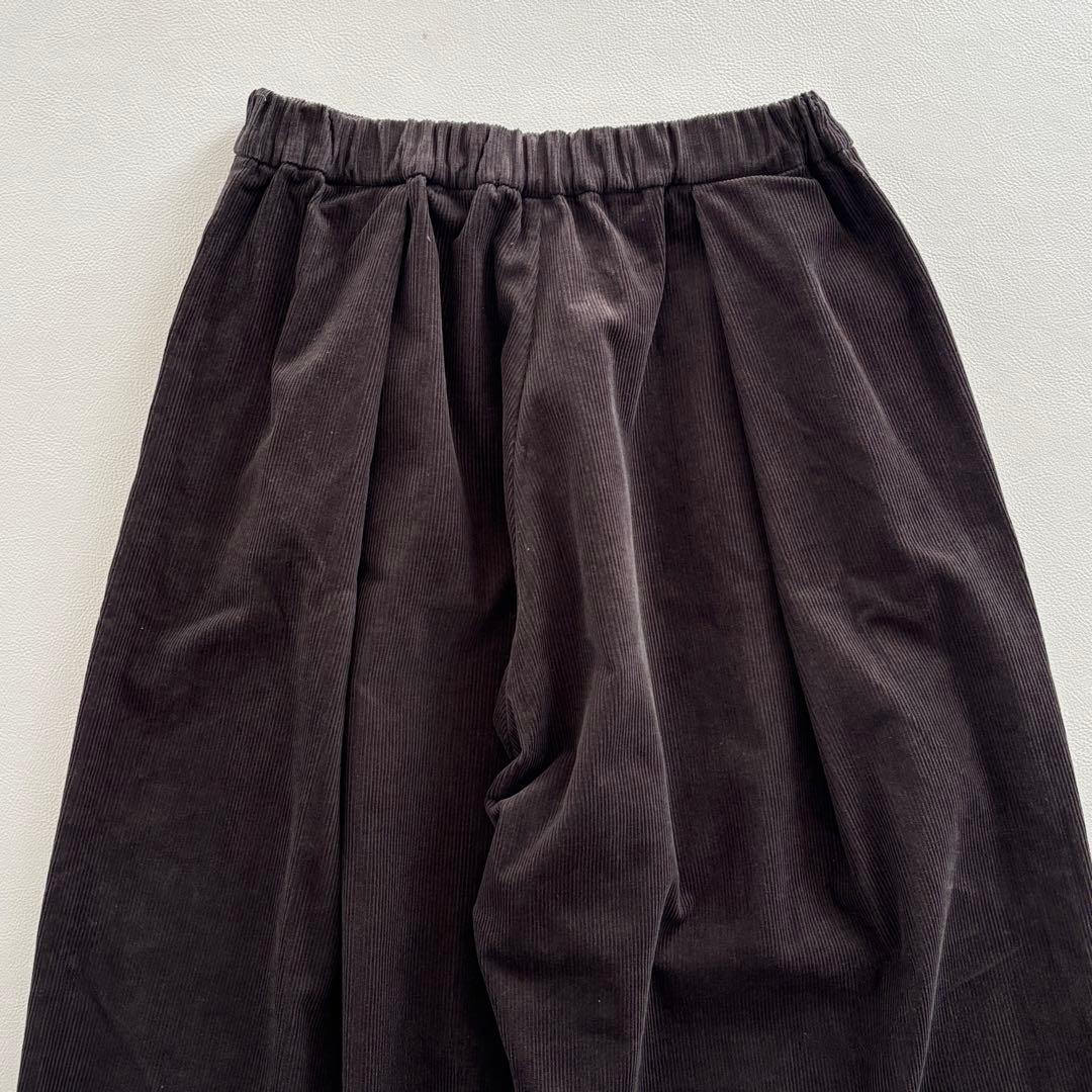 02252 ミズイロインド　コーデュロイ　ワイドパンツ　ブラウン